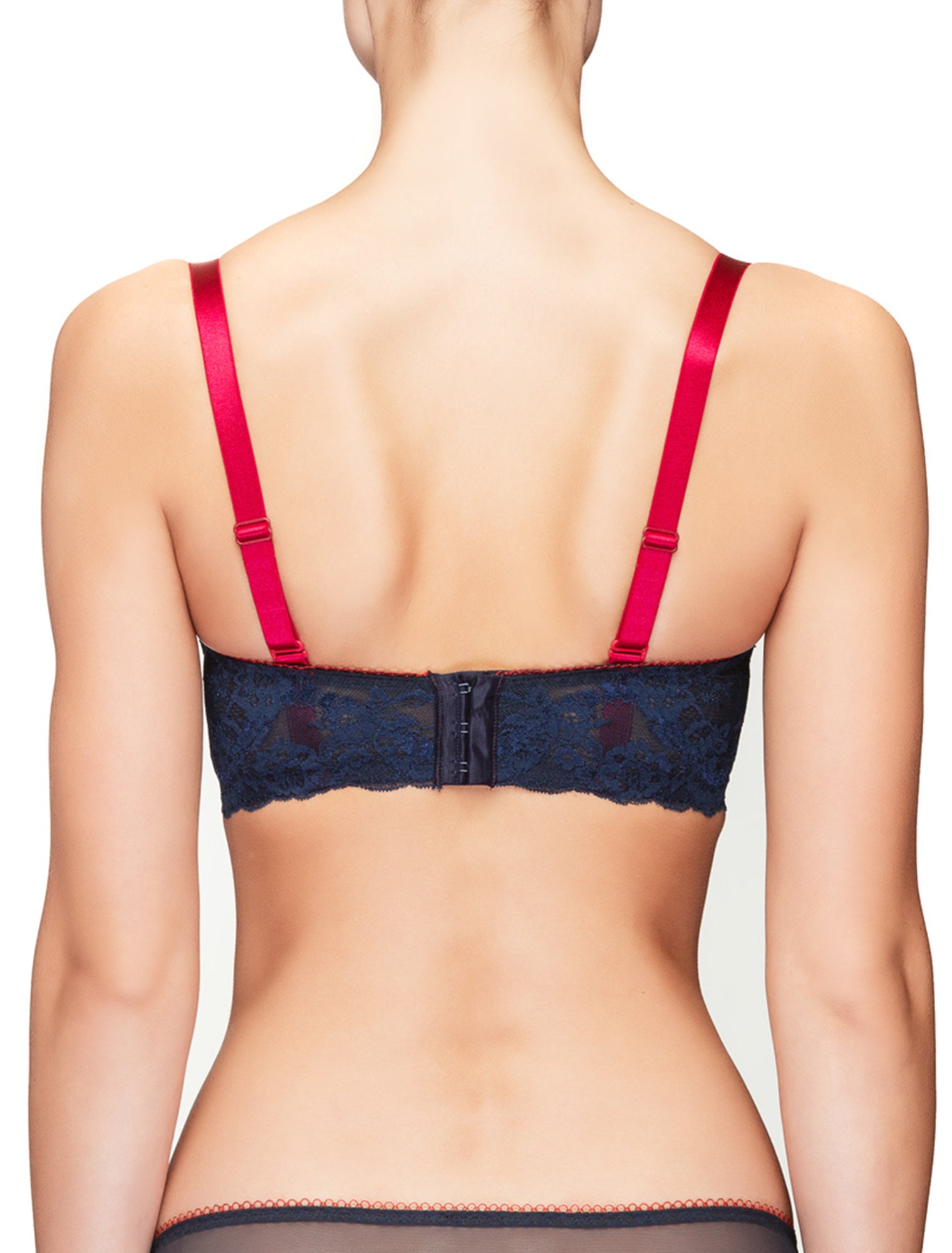 Lauma, Blue Padded Balconette Bra, On Model Back, 38H30