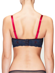 Lauma, Blue Padded Balconette Bra, On Model Back, 38H30