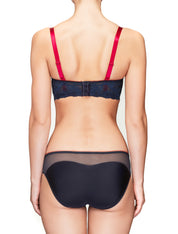 Lauma, Blue Padded Balconette Bra, On Model Back, 38H30