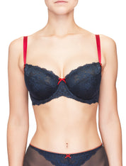 Lauma, Blue Half Padded Bra, On Model Front, 38H40