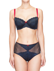 Lauma, Blue Half Padded Bra, On Model Front, 38H40