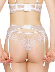 Lauma, White Suspender Belt, On Model Back, 39J05