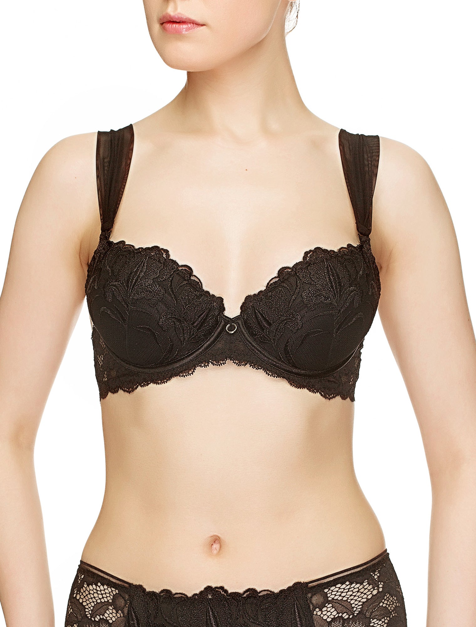 Lauma, Black Push-up Bra, On Model Front, 39J10