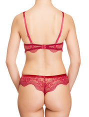 Lauma, Red Plunge Push Up Lace Bra, On Model Back, 41H10