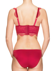 Lauma, Red Underwired Padded Lace Bra, On Model Back, 41H31