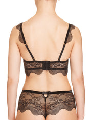 Lauma, Black Moulded Push Up Lace Bra, On Model Back, 41H35