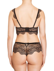 Lauma, Black Moulded Push Up Lace Bra, On Model Back, 41H35