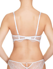 Lauma, White Plunge Push Up Lace Bra, On Model Back, 42H10
