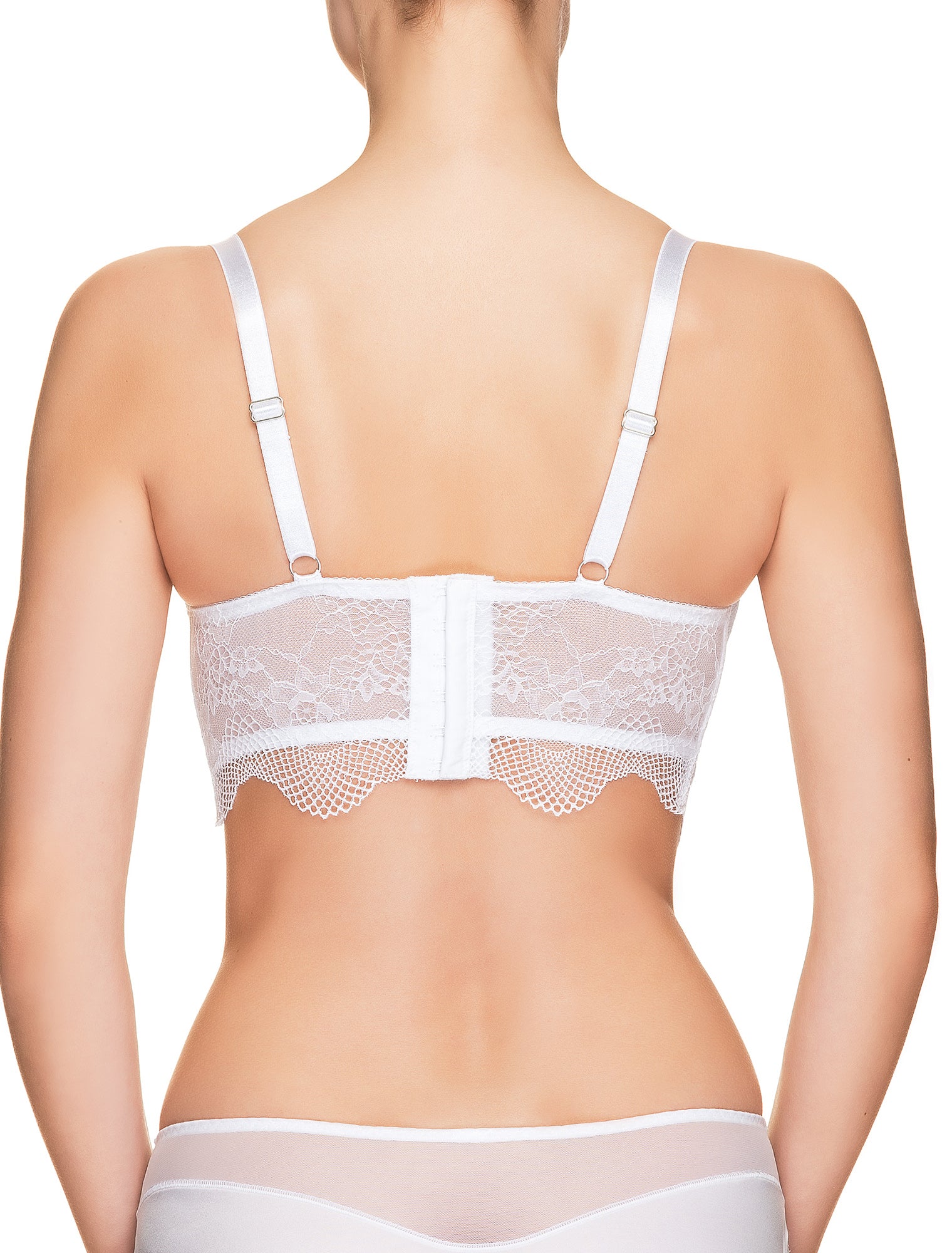 Lauma, White Padded Bustier Bra, On Model Back, 42H31