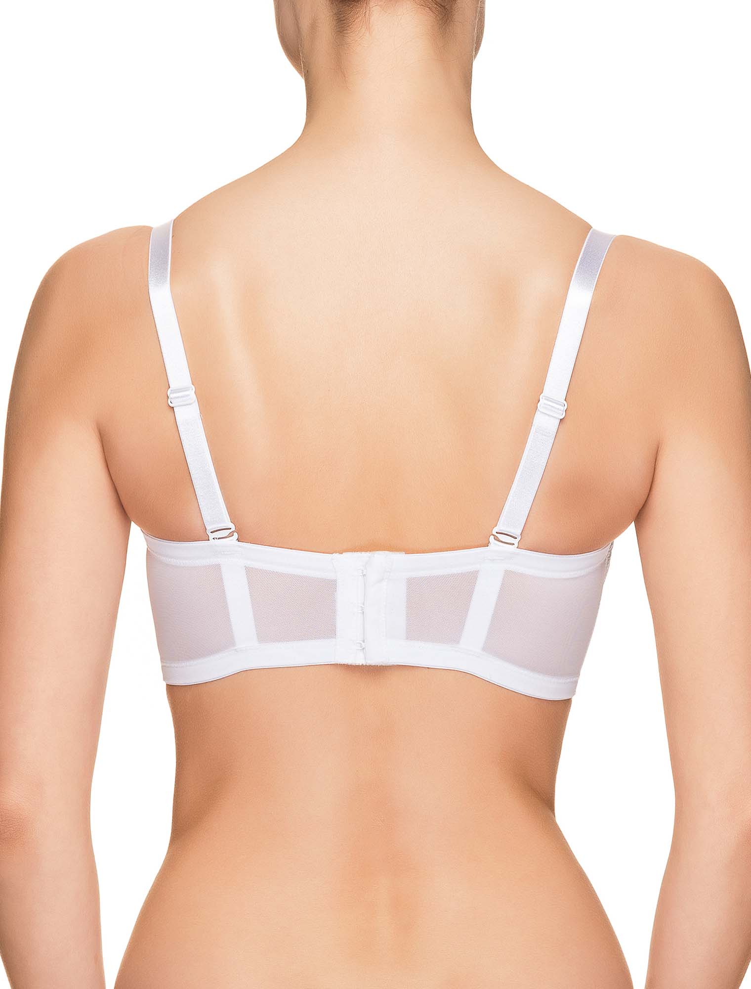 Lauma, White Balconette Bra, On Model Back, 46H30