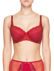 Lauma, Red Underwired Lace Bra, On Model Front, 47H20