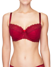 Lauma, Red Half Padded Bra, On Model Front, 47H40