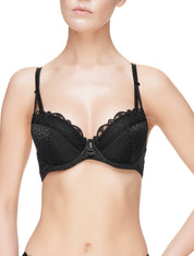 Lauma, Black Push Up Bra, On Model Front, 48J10