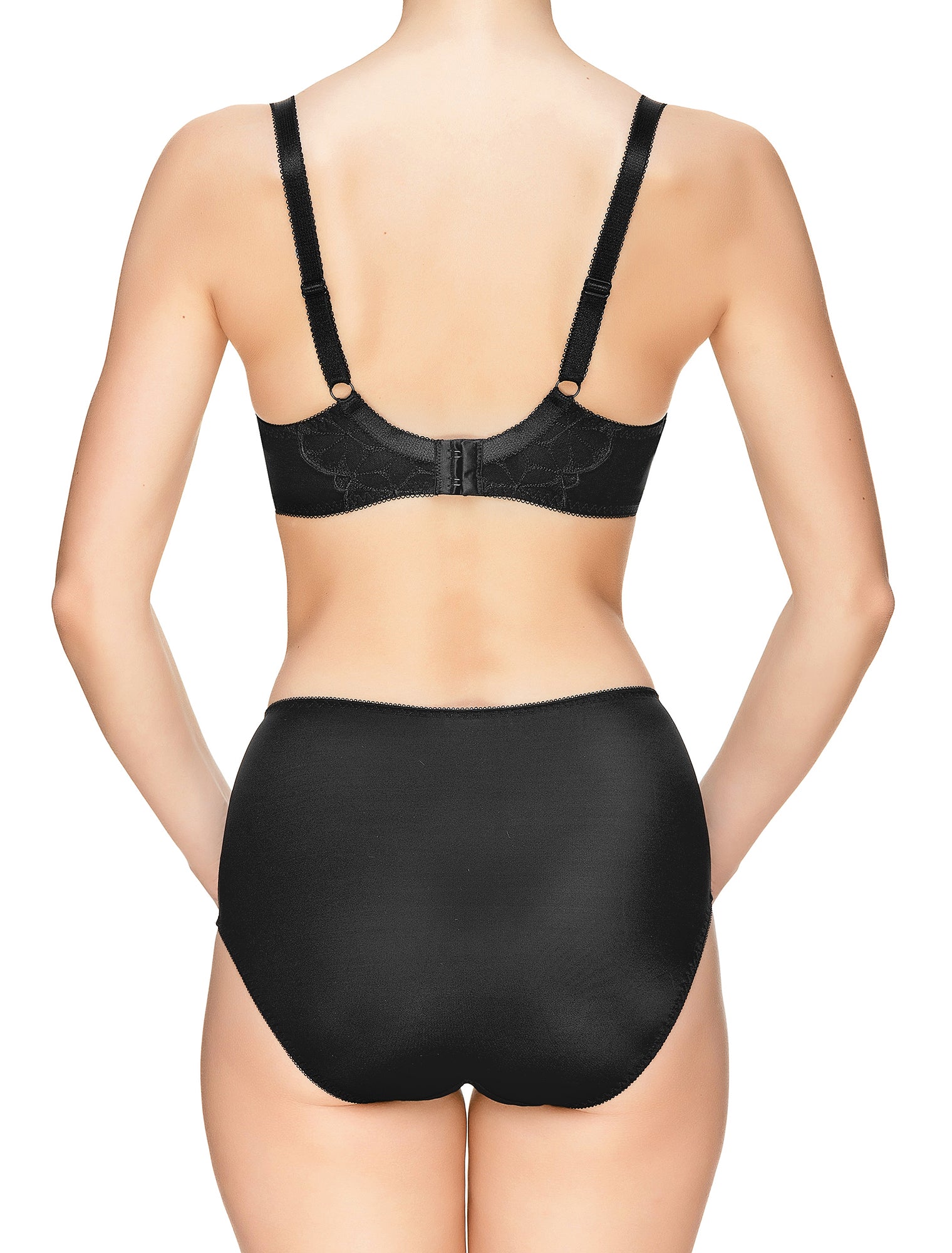 Lauma, Black Underwired Bra, On Model Back, 48J20