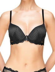 Lauma, Black Moulded Push Up Bra, On Model Front, 48J35