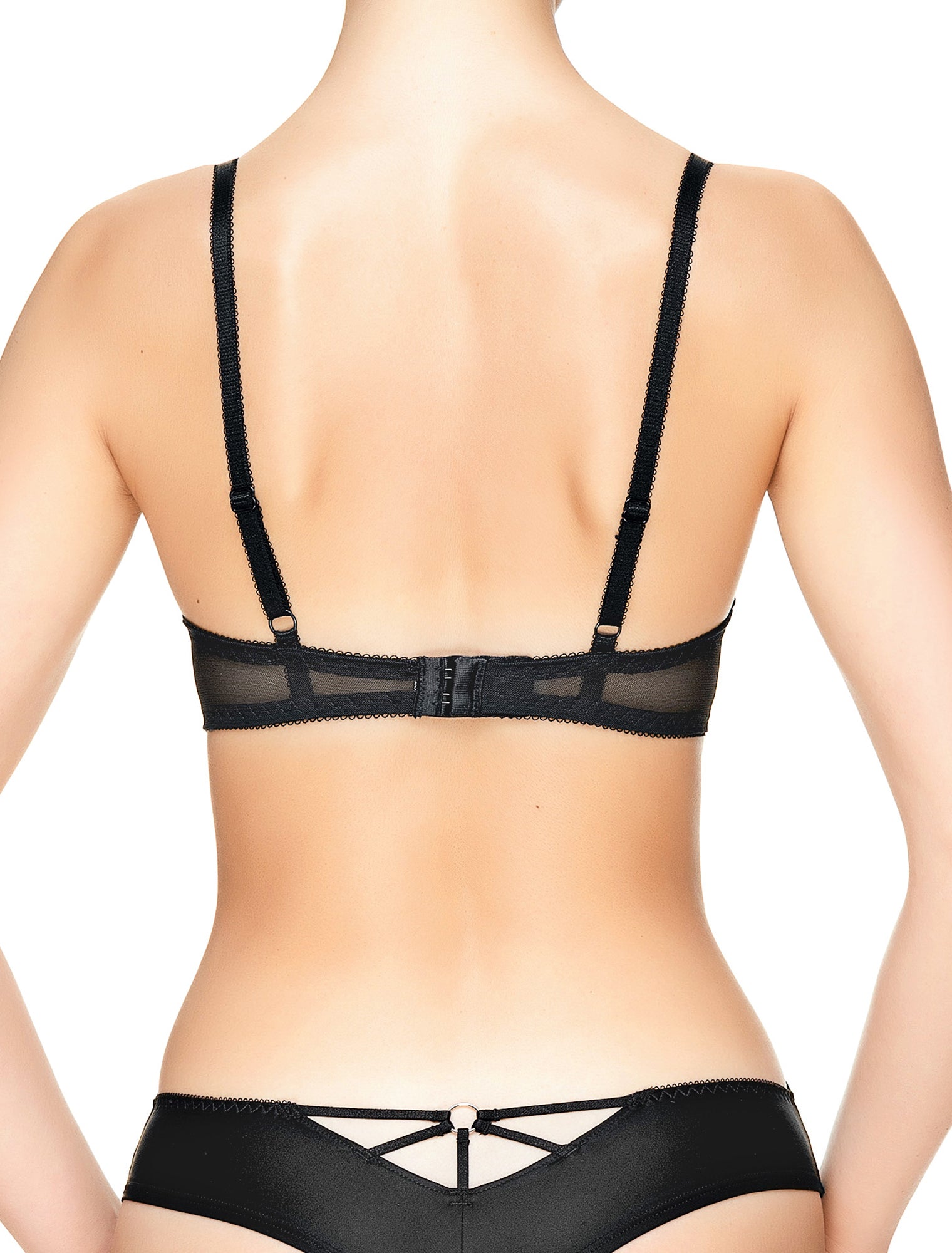Lauma, Black Moulded Push Up Bra, On Model Back, 48J35