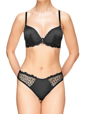Lauma, Black Moulded Push Up Bra, On Model Front, 48J35