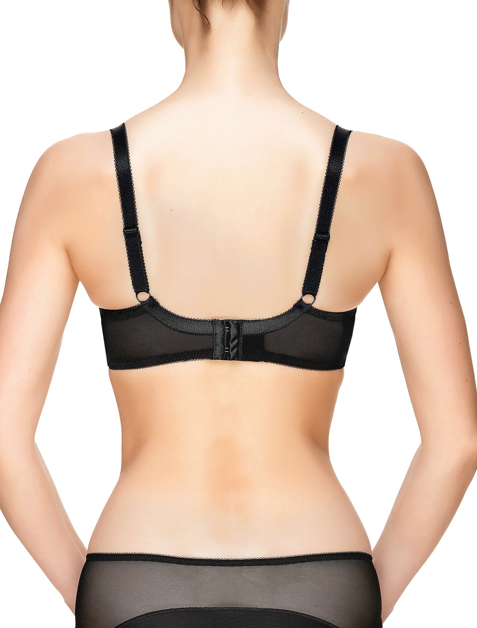 Lauma, Black Half-padded Bra, On Model Back, 48J40