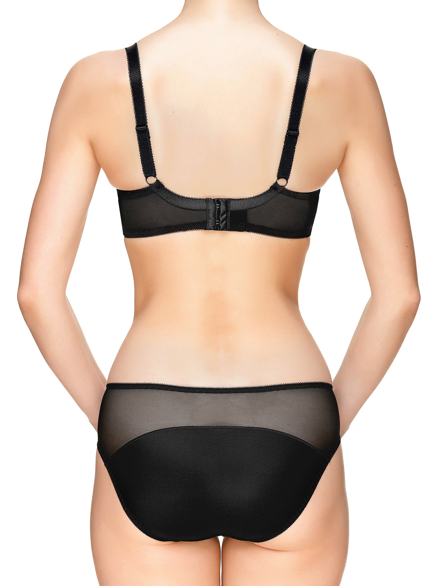 Lauma, Black Half-padded Bra, On Model Back, 48J40