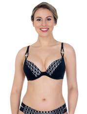 Lauma, Black Pushup Bikini Top, On Model Front, 48K35