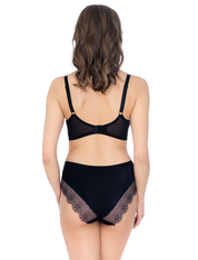 Lauma, Black Underwired Bra, On Model Back, 49K20