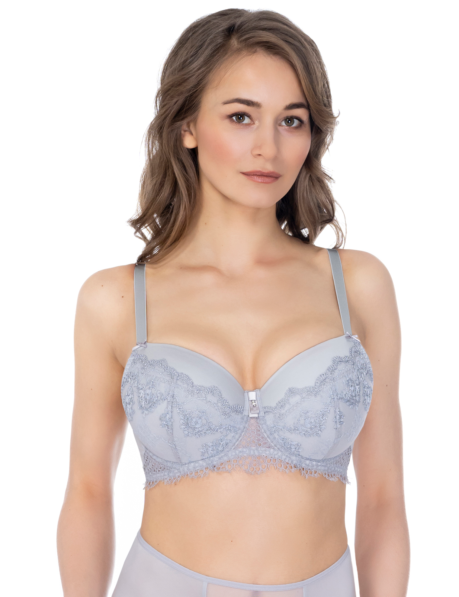 Lauma, Grey Underwired Padded Bra, On Model Front, 49K30