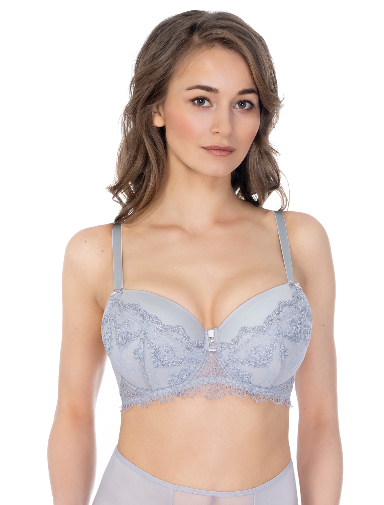 Lauma, Grey Underwired Padded Bra, On Model Front, 49K30