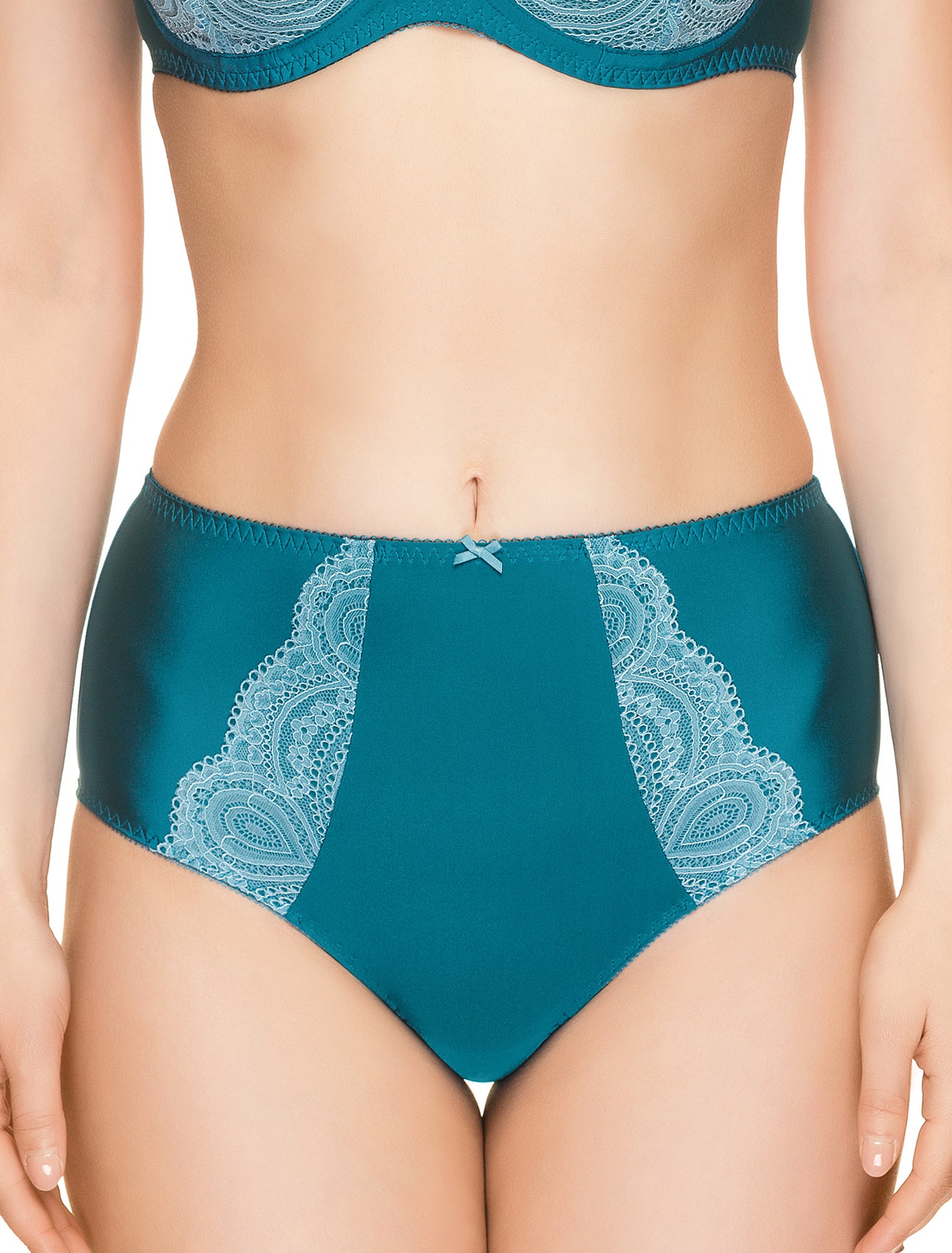 Lauma, Green High Waist Panties, On Model Front, 50H51