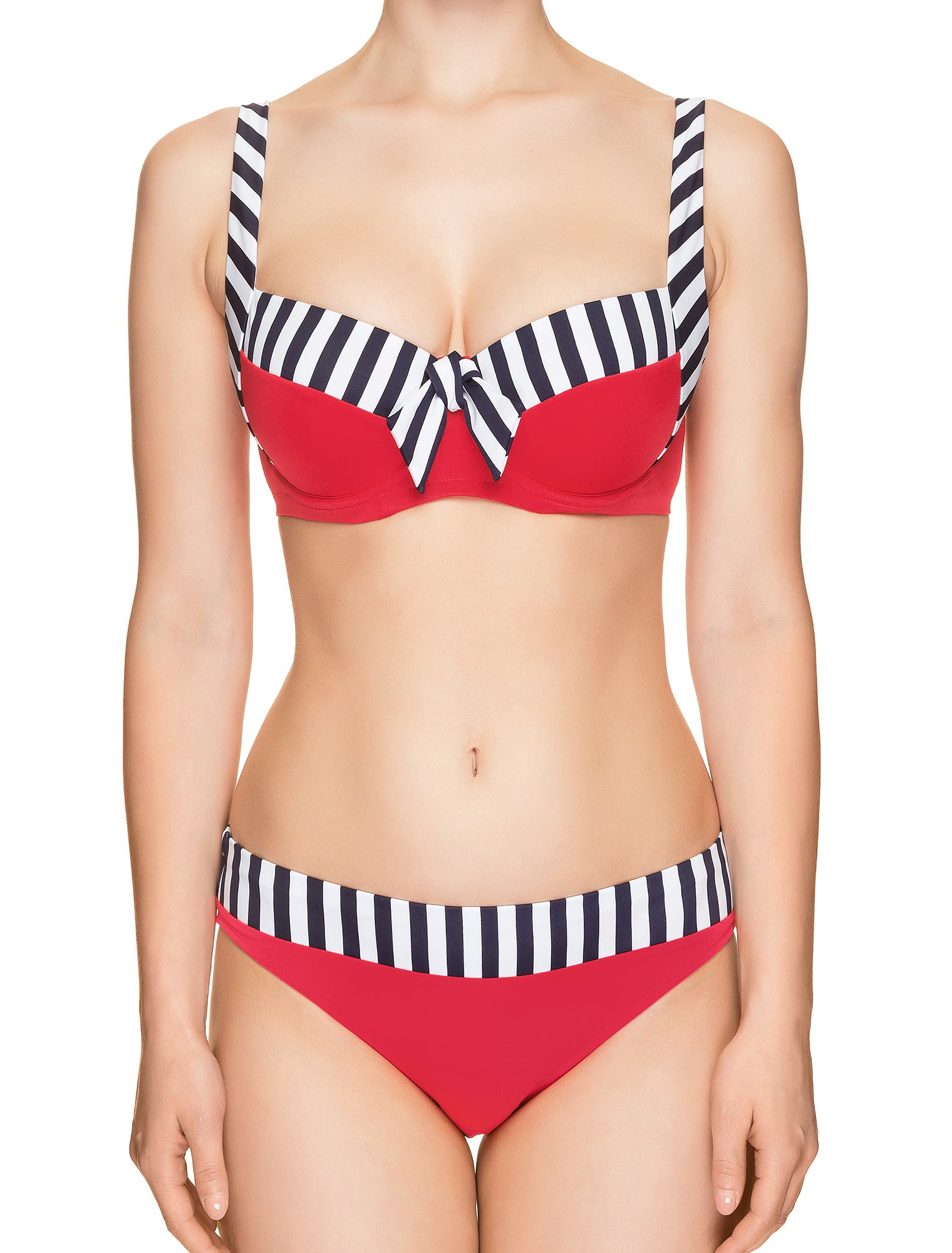 Lauma, Red Swimwear Bikini Top, On Model Front, 52H20