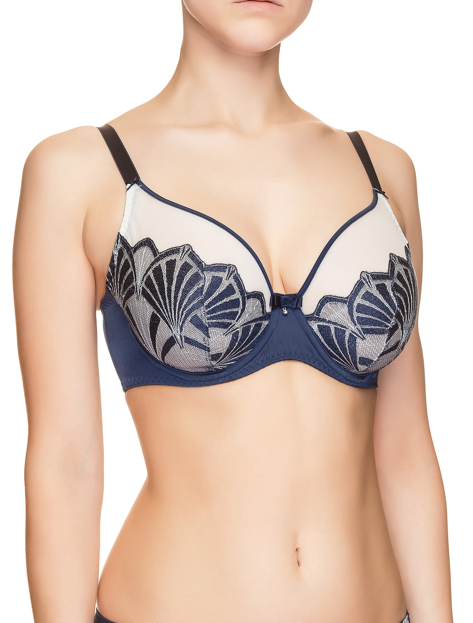 Lauma, Blue Non-padded Bra, On Model Front, 53H20