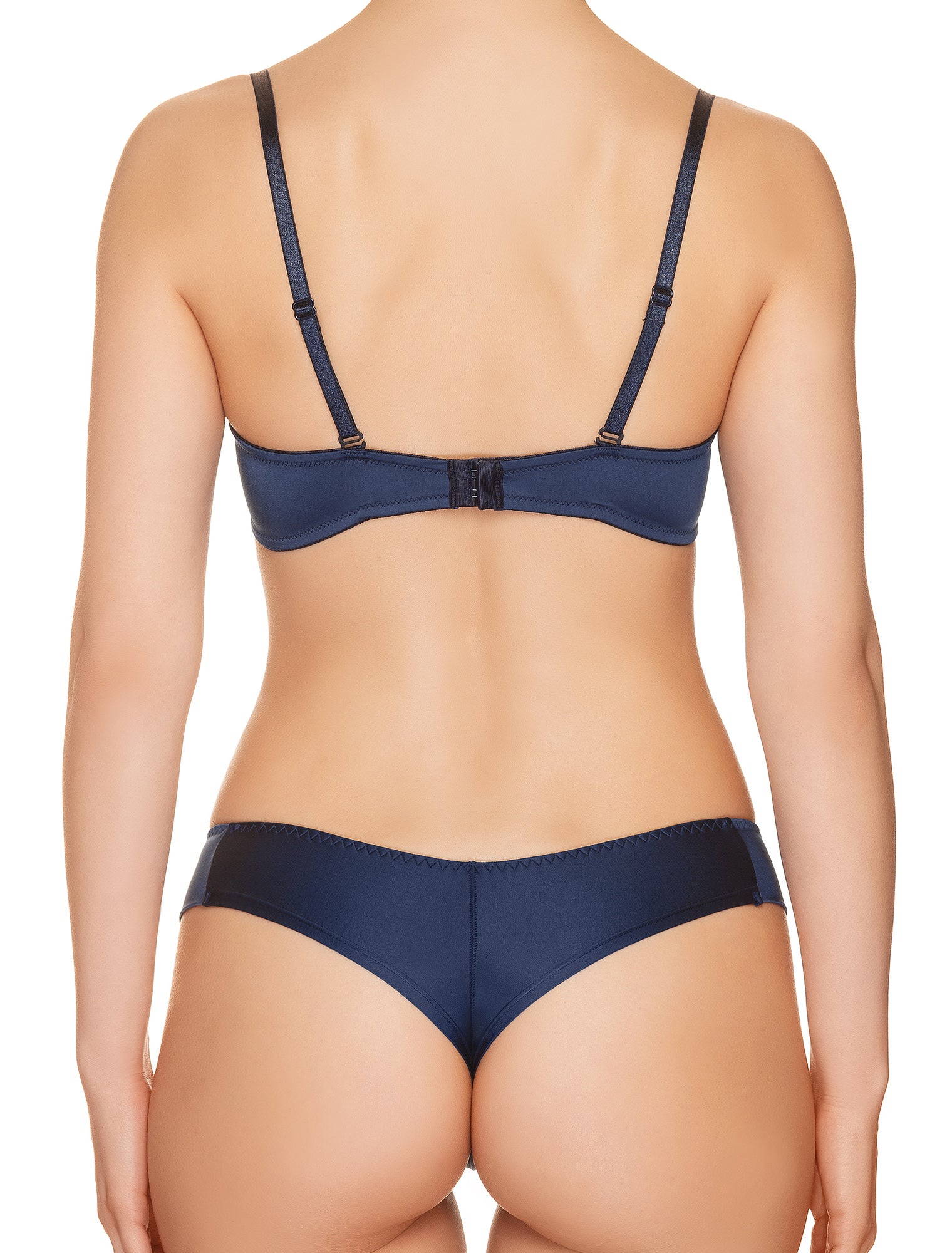 Lauma, Blue Balconette Bra, On Model Back, 53H30