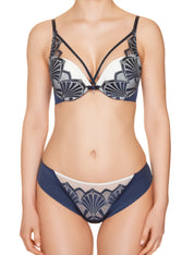Lauma, Blue Strappy Push Up Bra, On Model Front, 53H36