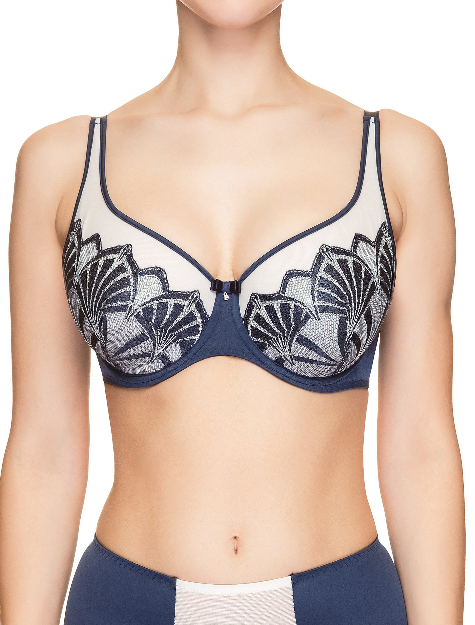 Lauma, Blue Padded Bra, On Model Front, 53H40