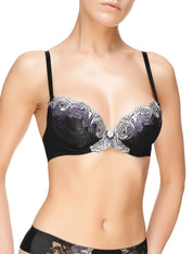 Lauma, Black Embroidery Push-up Bra, On Model Front, 53J15