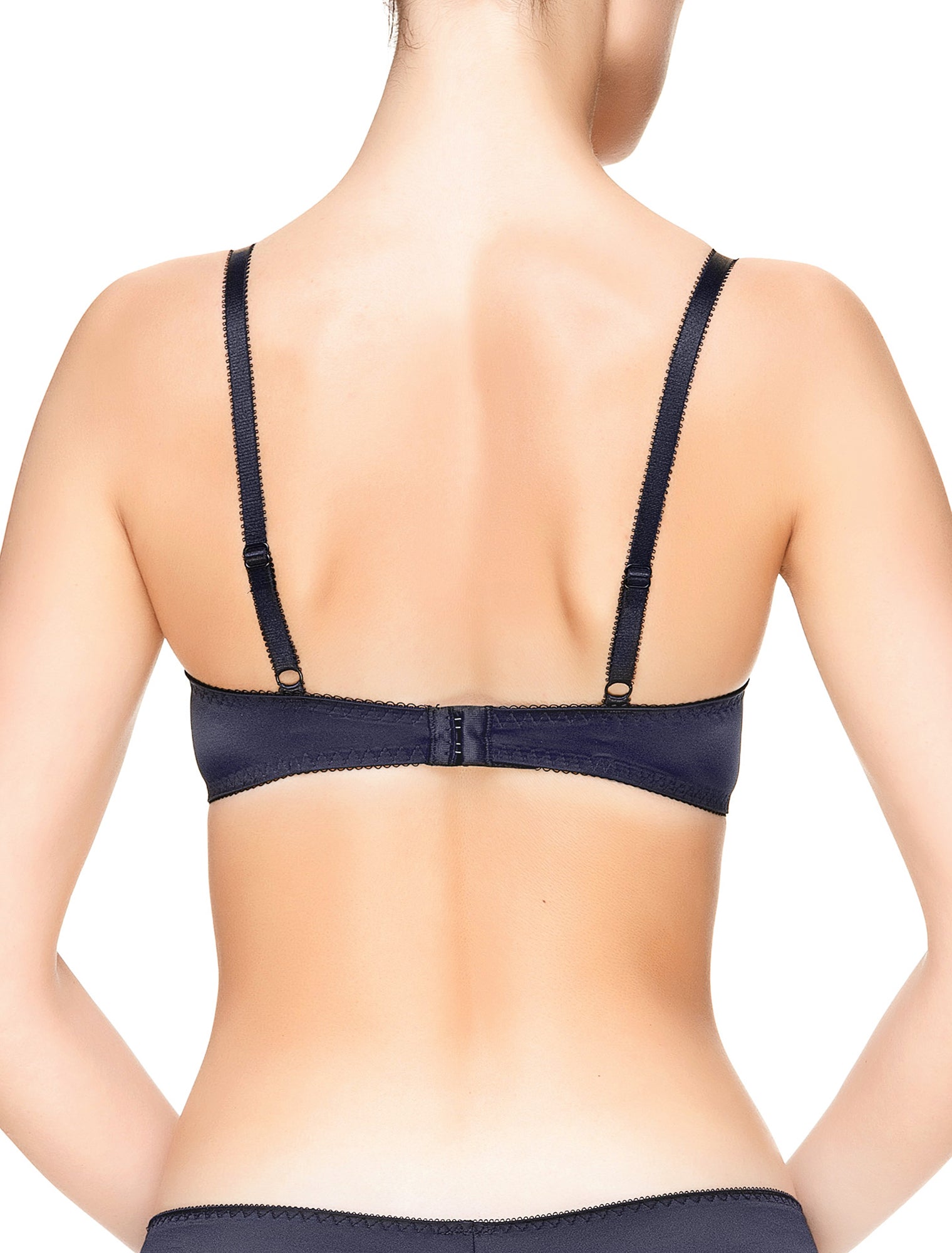 Lauma, Blue Embroidery Push-up Bra, On Model Back, 53J15