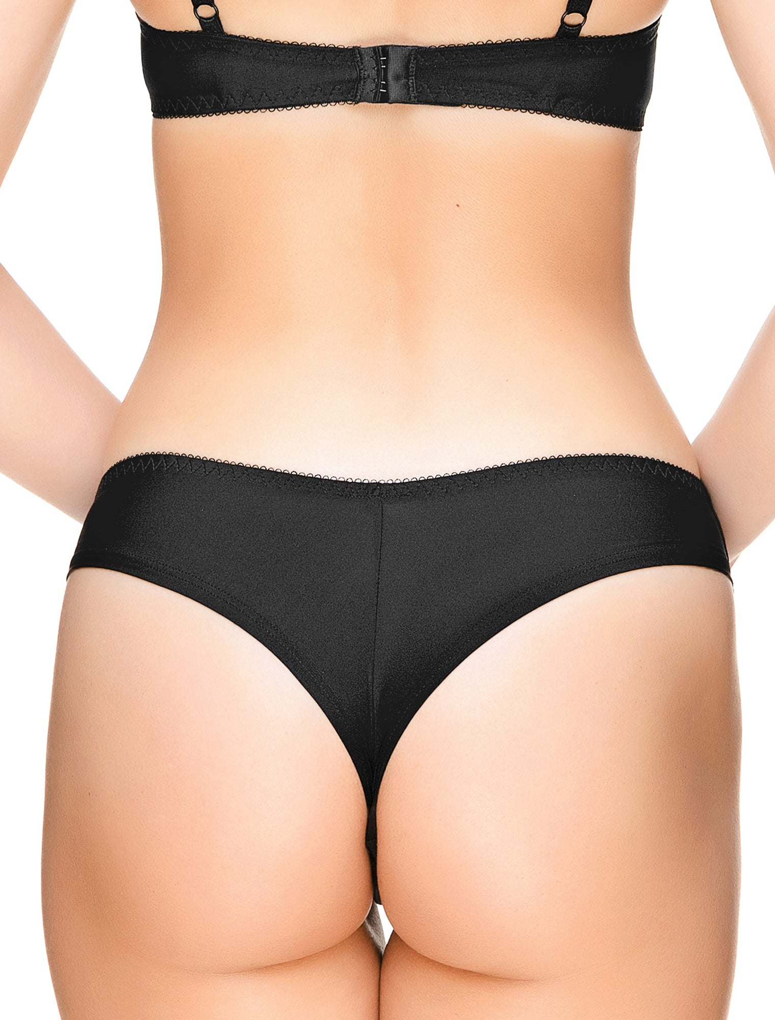 Lauma, Black Embroidery String Panties , On Model Back, 53J60