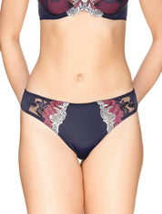 Lauma, Blue Embroidery String Panties , On Model Front, 53J60