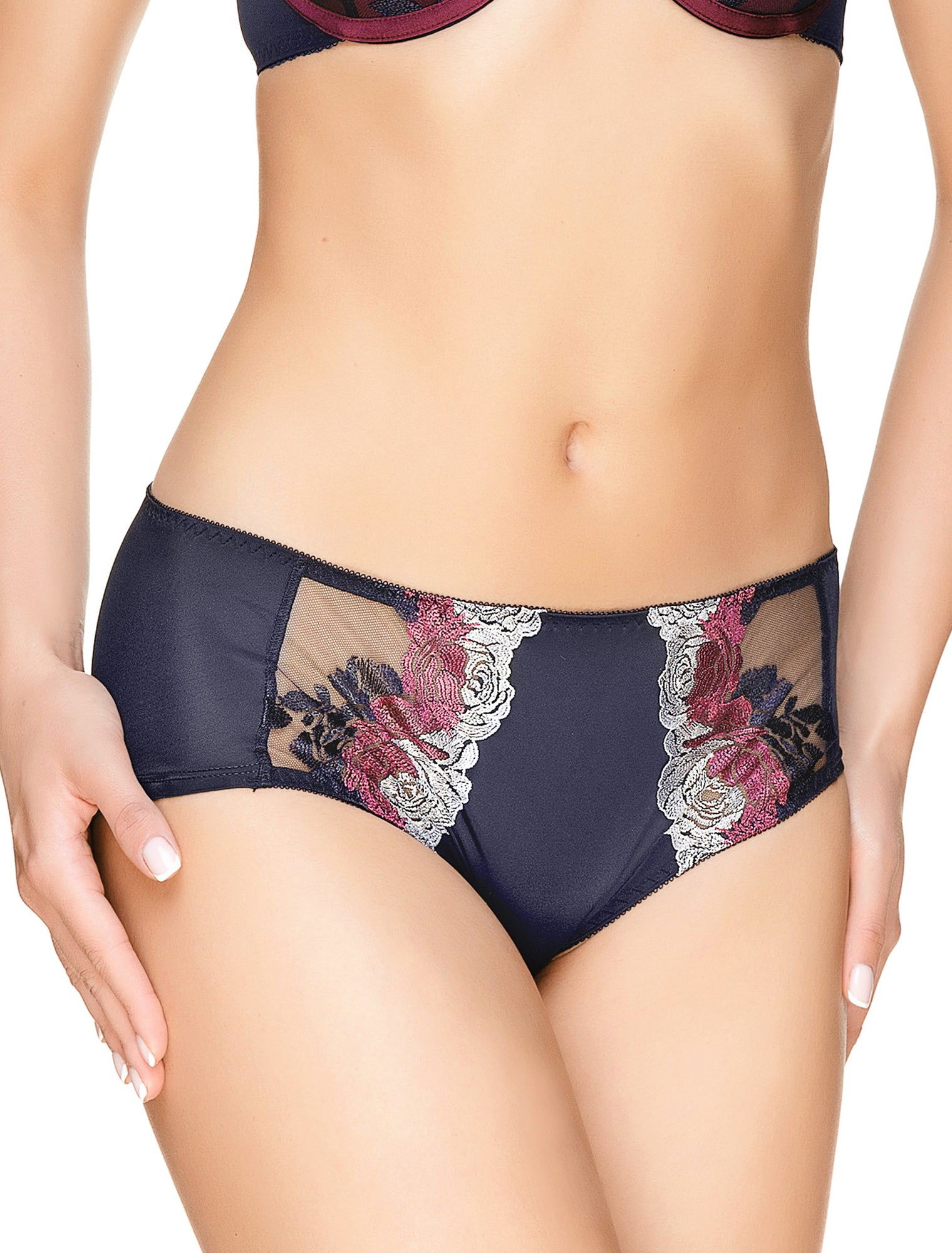 Lauma, Blue Mid Waist Shorts, On Model Front, 53J70