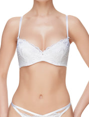 Lauma, White Emroidered Push-Up Bra, On Model Front, 54J10