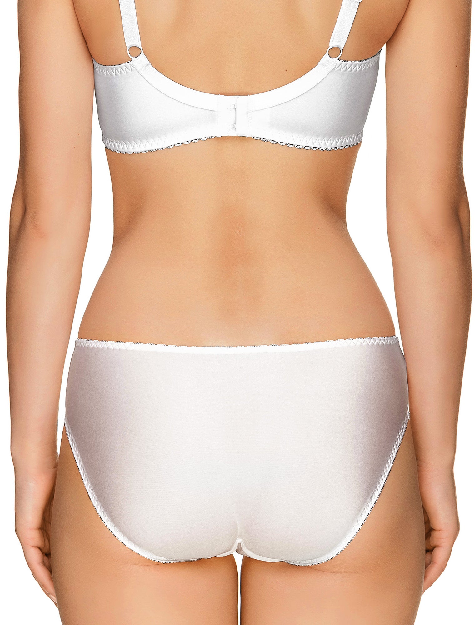 Lauma, White Mid Waist Panties, On Model Back, 54J50