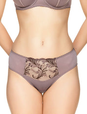 Lauma, Mauve Pink Mid Waist Panties, On Model Front, 54J51