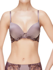 Lauma, Mauve Pink Moulded Pus-Up Bra, On Model Front, 54J36