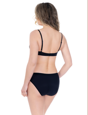 Lauma, Black Mid Waist Panties, On Model Back, 55K50
