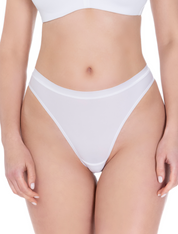 Lauma, White Hi-Cut String Panties, On Model Front, 55K61