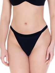 Lauma, Black Hi-Cut Thong, On Model Front, 55K62