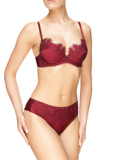 Lauma, Dark Red Push Up Bra, On Model Front, 61J10