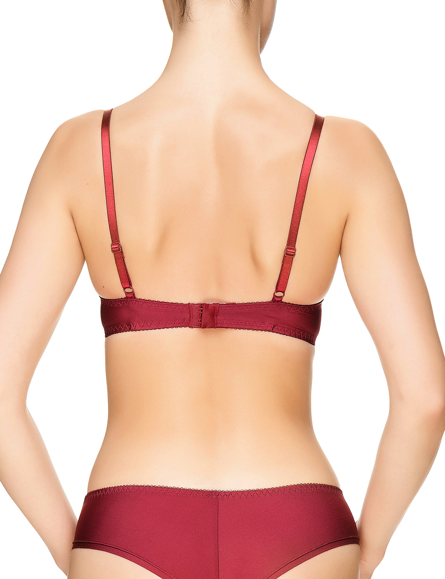 Lauma, Dark Red Push Up Bra, On Model Back, 61J10