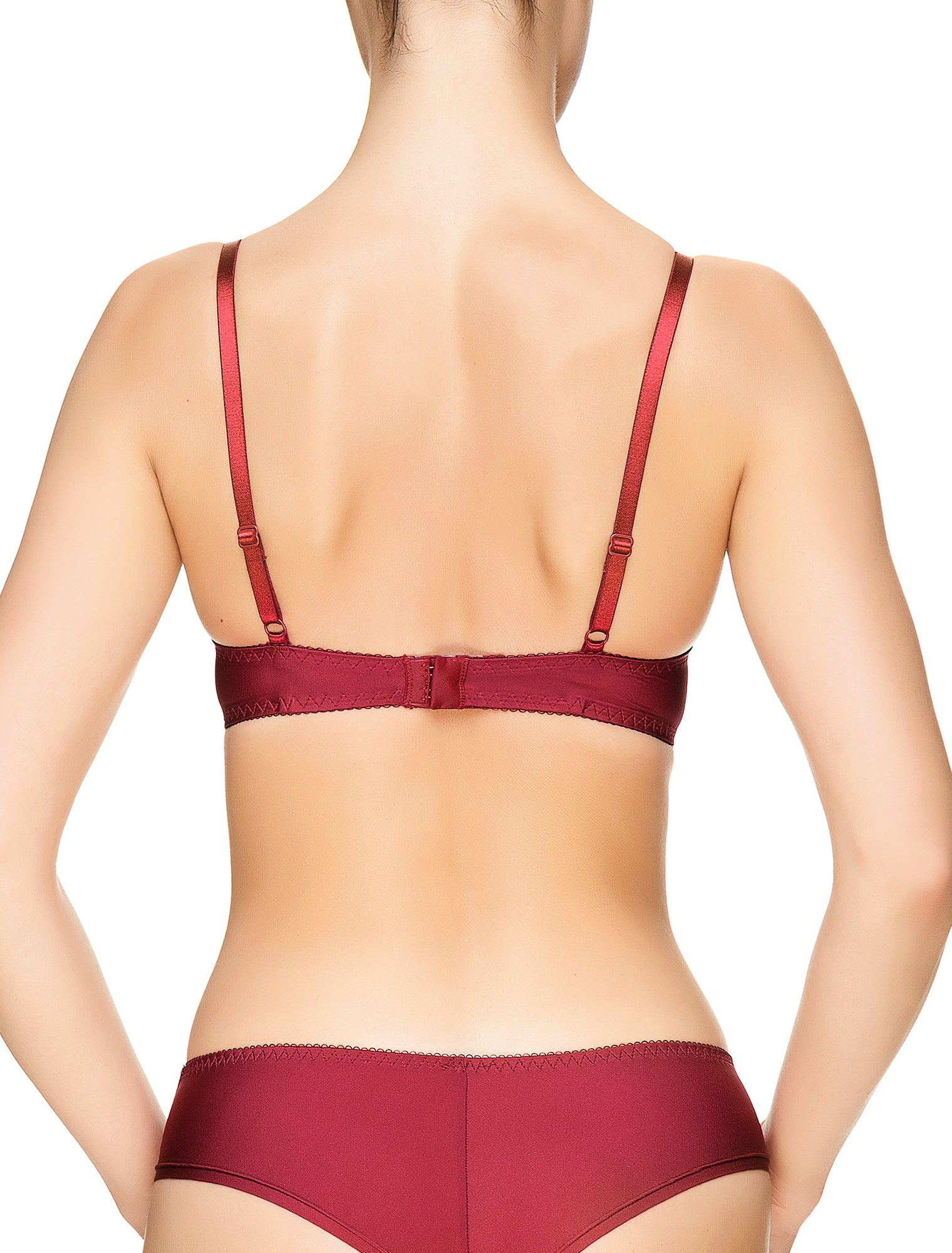 Lauma, Dark Red Push Up Bra, On Model Back, 61J10