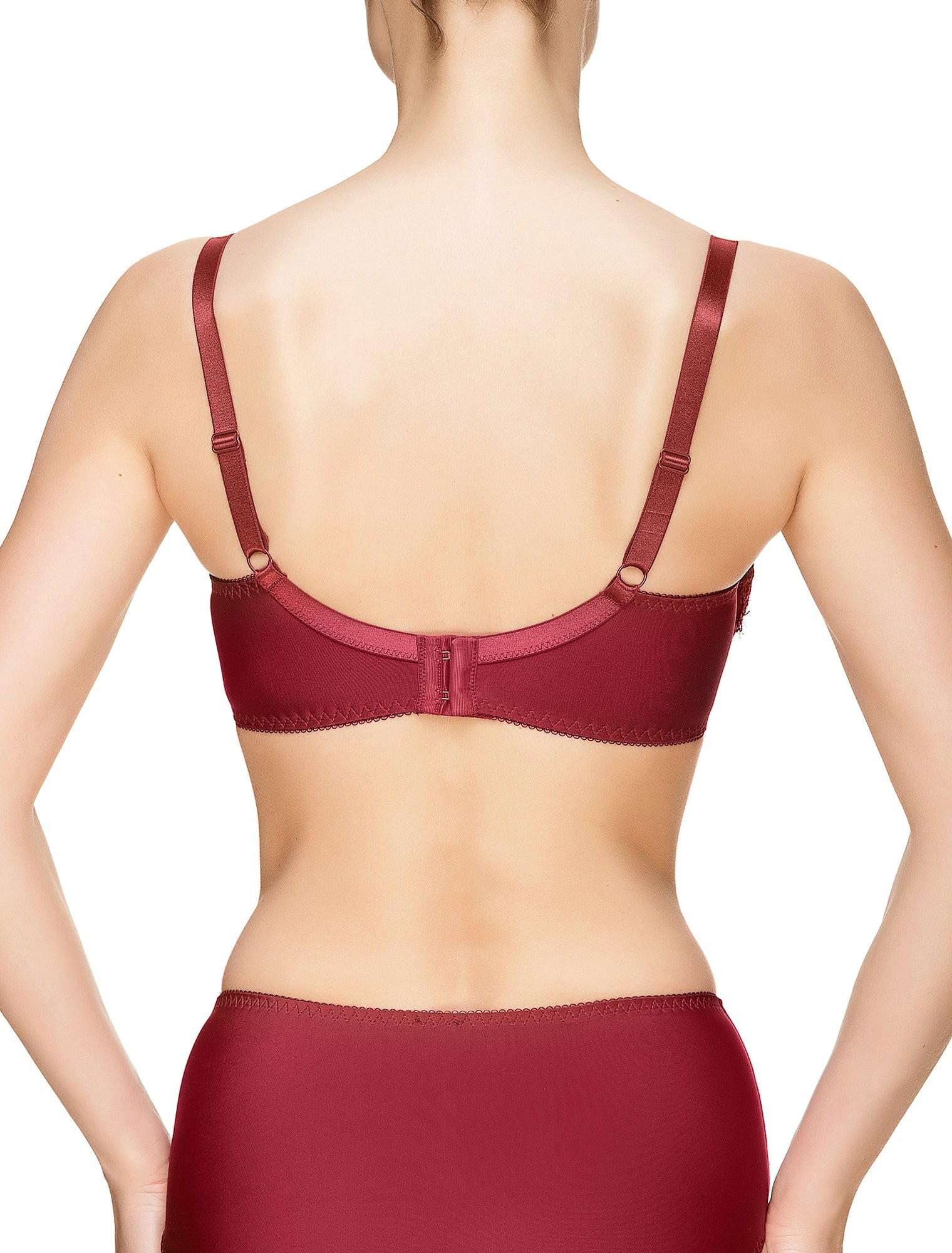 Lauma, Dark Red Underwired Bra, On Model Back, 61J20