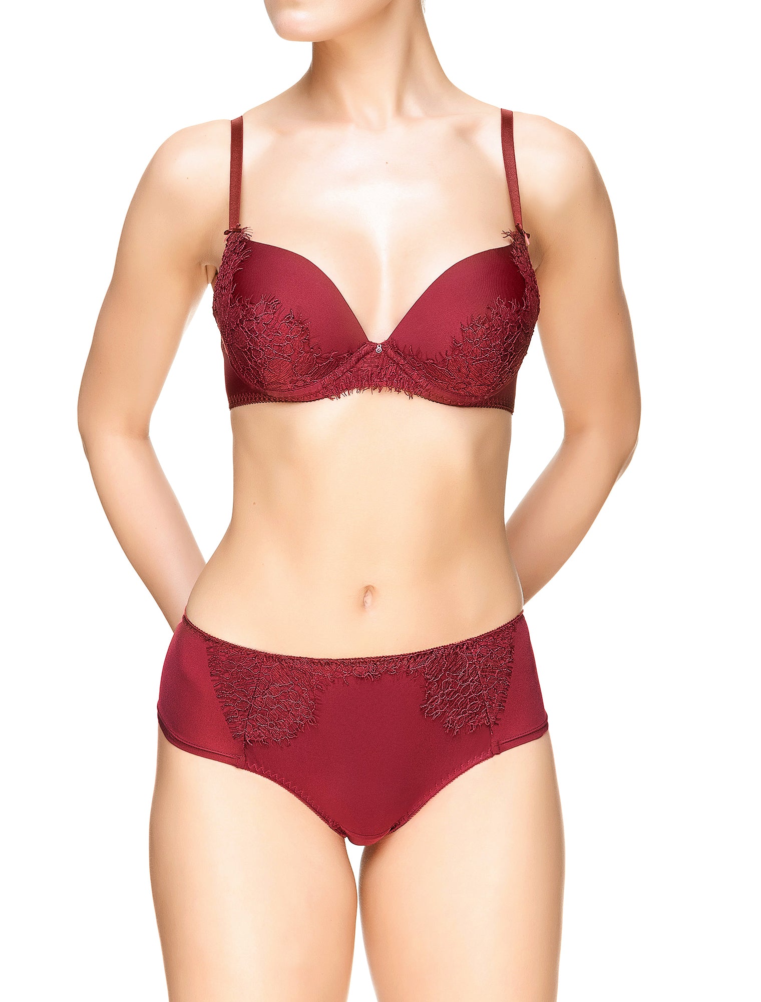Lauma, Dark Red Shorts Panties, On Model Front, 61J70